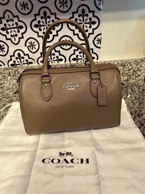 Coach Taupe Pebbled Leather Satchel